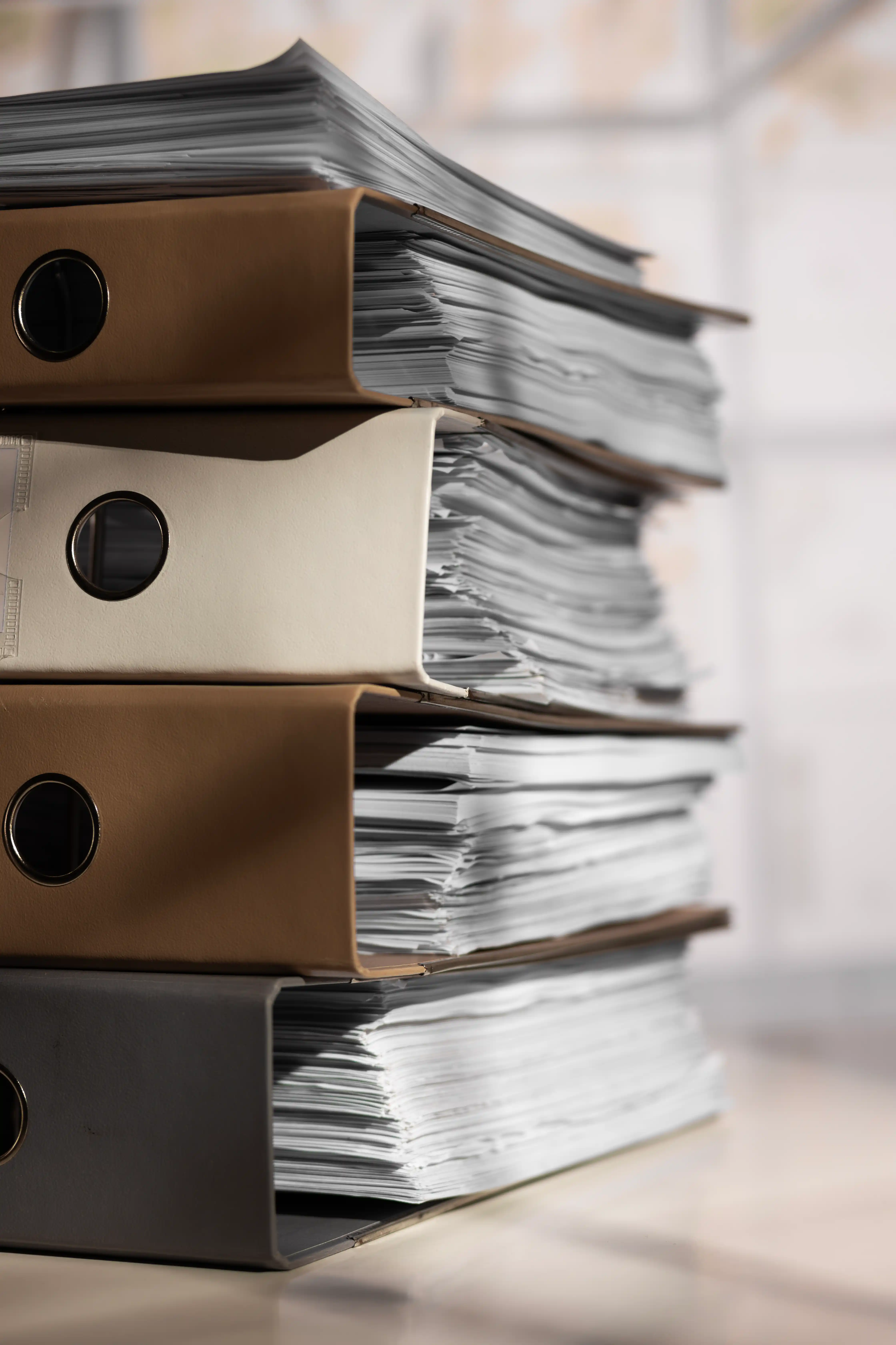 Carpetas de documentos acumulados